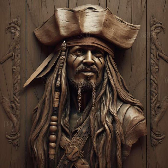 st Jack Sparrow 4 stl model for CNC